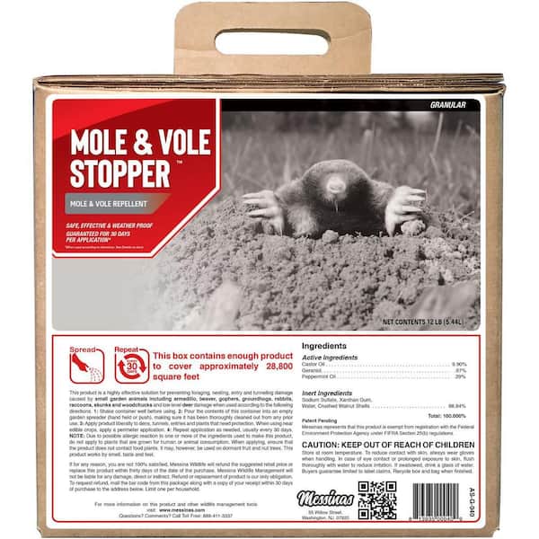 ANIMAL STOPPER Mole and Vole Stopper Animal Repellent, 40# Ready-to-Use Granular Bulk