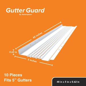 4 ft. L x 5 in. W White All-Aluminum Gutter Guard (40 ft. Kit)