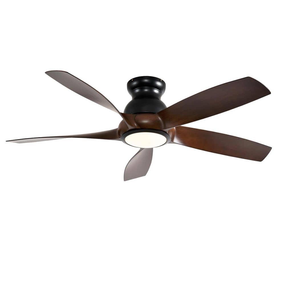 "56"" Ceiling Fan with Light Kit, 5 Pcs ABS Blades, 3-Color LED, DC 6-Speed, Remote, Matte Black + Wood" price history on PriceWatchPro