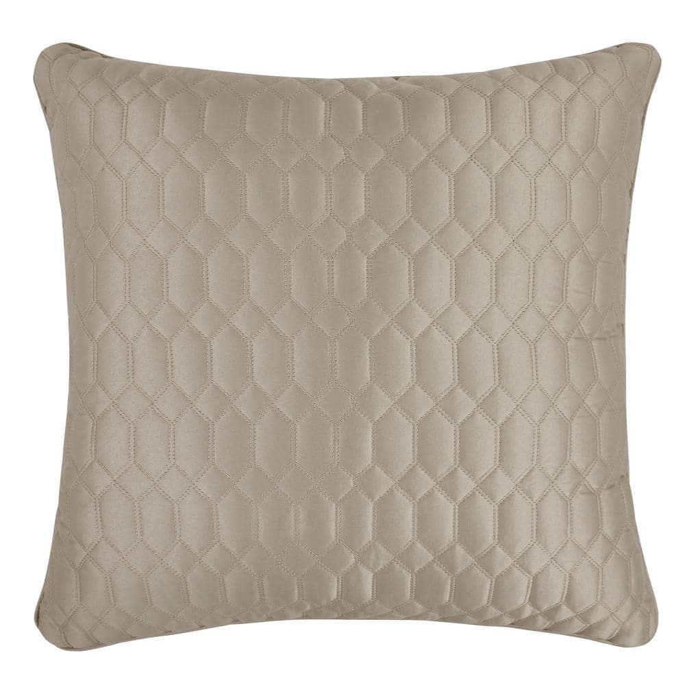 Blanchard Pebble Polyester Solid 20 in. Square Quilted Decorative Throw Pil
