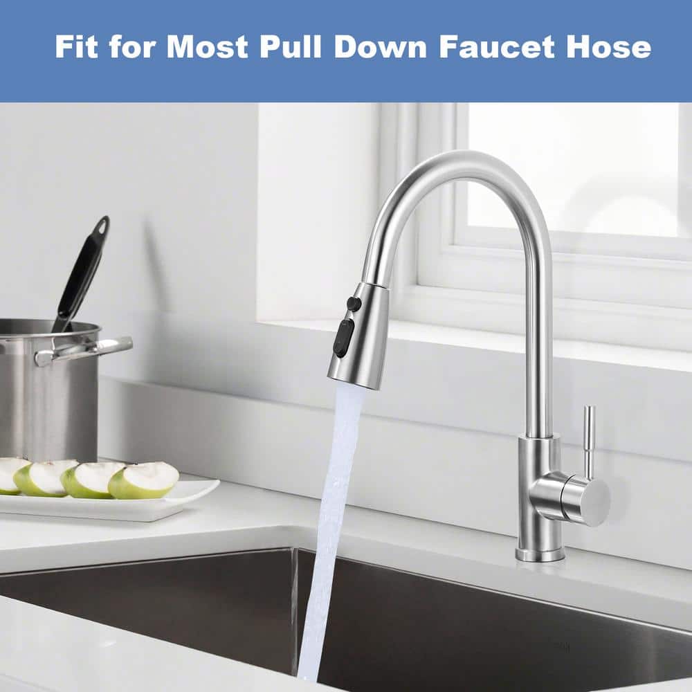 Brushed Nickel 3-Function Kitchen Sink Sprayer Head with Adapters