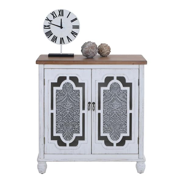  PHI VILLA Storage Cabinet with Baskets, Farmhouse