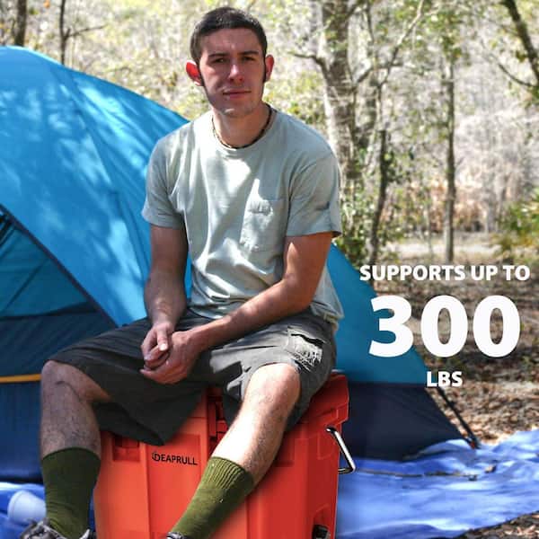 Denjol Red 30 qt. Portable Chest Cooler with Lid Lock Handle