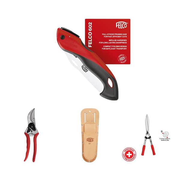 F911 11 in. Leather Holster, F602 6 in. Folding Saw, F250-57 22.5 in. Hedge Shears, F2 8.4 in. Pruner Combo (4 Piece)
