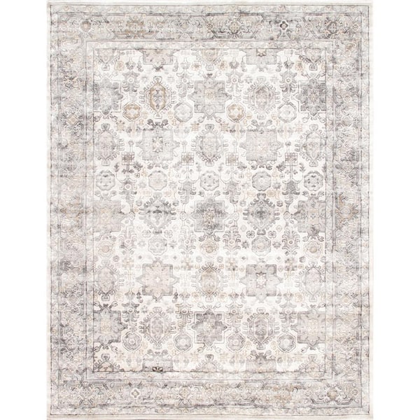 Pasargad Home Majestic Ivory/Grey 4 ft. x 6 ft. Abstract Area Rug