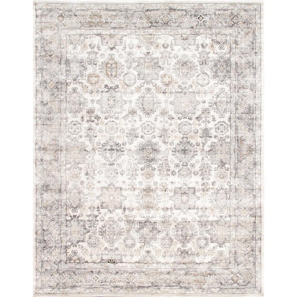 Pasargad Home Amadeus Ivory 12 ft. x 15 ft. Polypropylene and Polyester Oriental Area Rug
