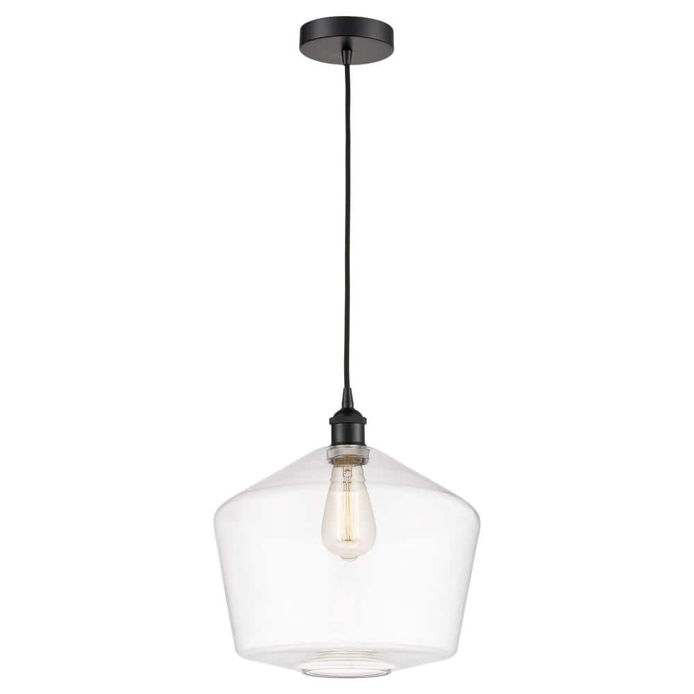 Cindyrella 60-Watt 1-Light Matte Black Standard Mini Pendant Light with Clear Glass Shade, No Bulbs Included price history on PriceWatchPro