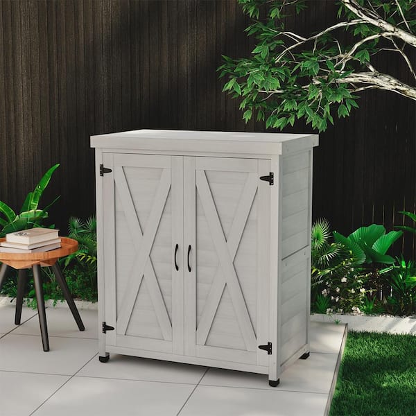 3 ft. W x 2 ft. D Wood Shed with Double Door (6 sq. ft. )