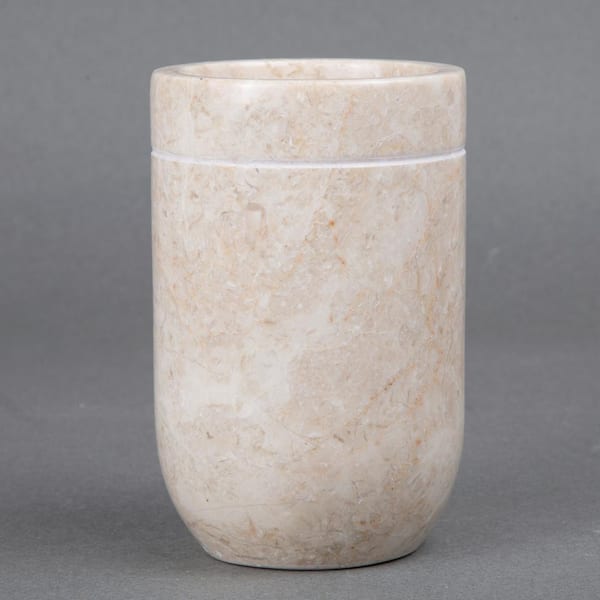 Creative Home Champagne Marble 1 qt. Pet Bowl Set