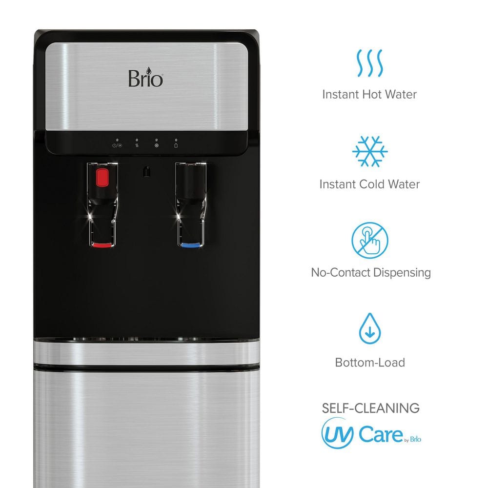 Brio Silver and Black Bottom Load Water Cooler Dispenser