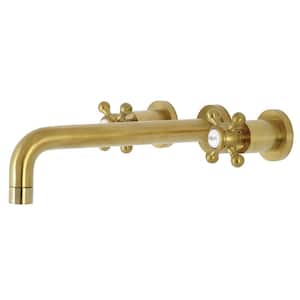 Metropolitan 2-Handle Wall Mount Roman Tub Faucet in Brushed Brass
