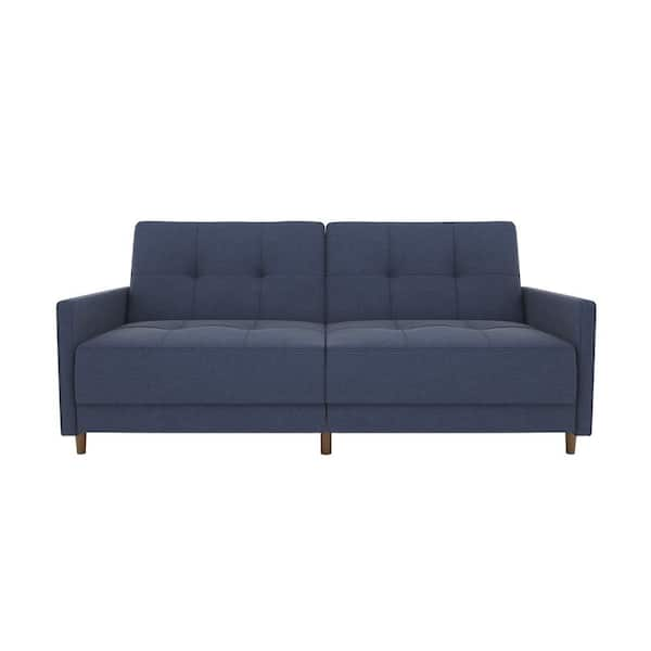 DHP Andora Coil Twin/Double Size Navy Linen Futon