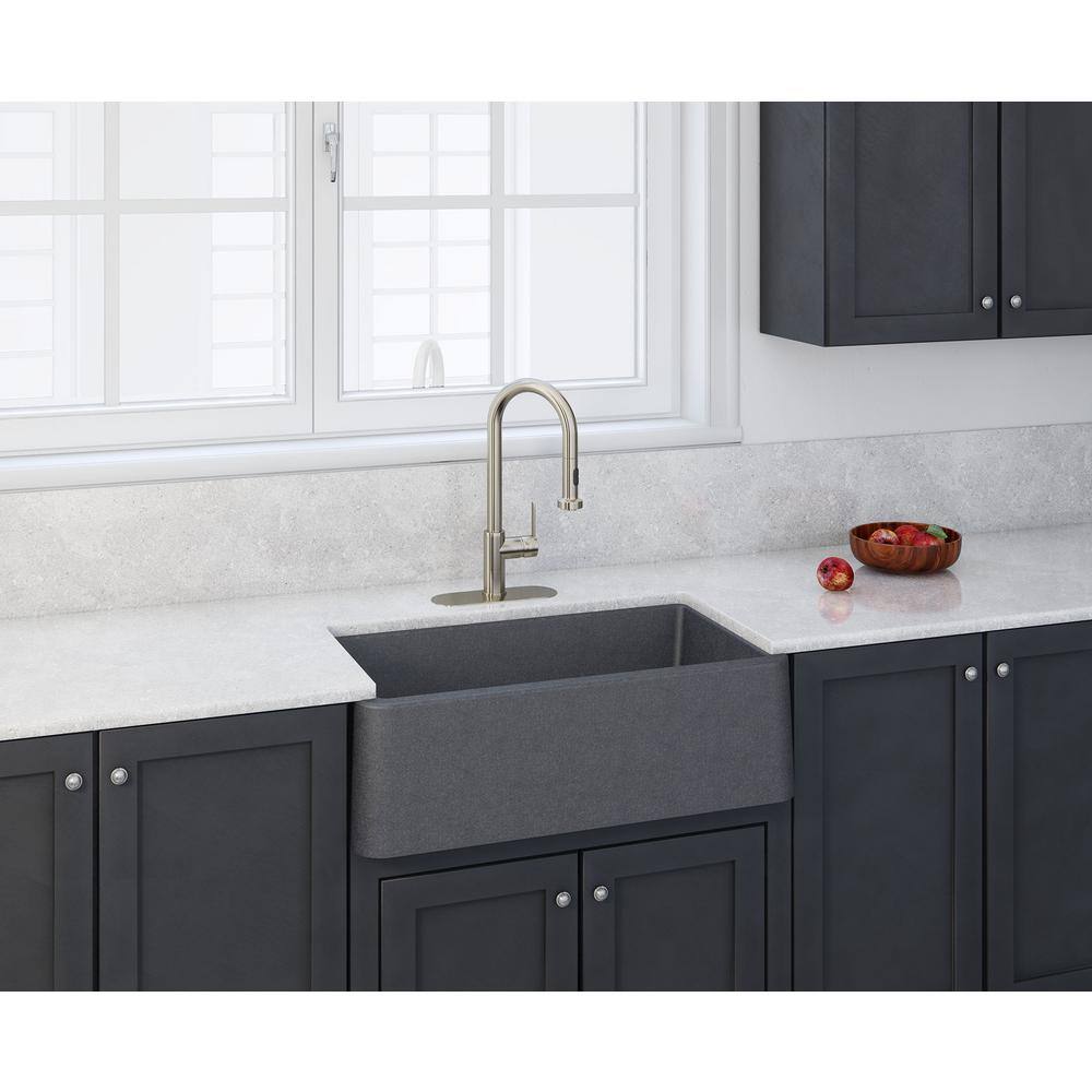 Titanium Gray 33" Granite Farmhouse Apron Sink
