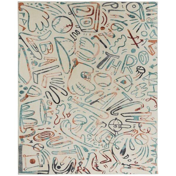 Sportsglyphs 2 ft. x 3  ft. Multi Western Area Rug