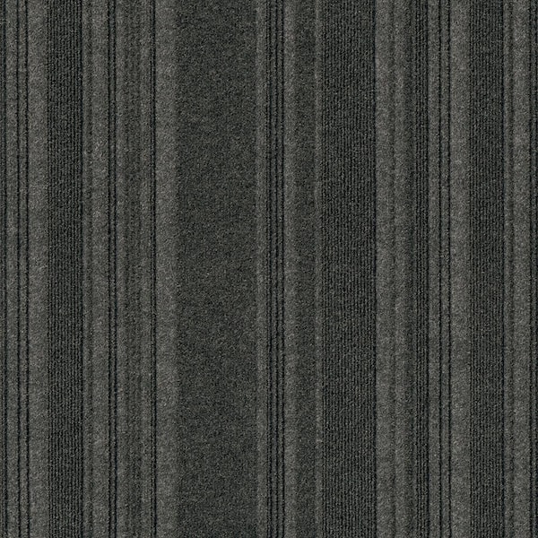 Foss Adirondack - Ice - Black Commercial 24 x 24 in. Peel and Stick Carpet Tile Square (60 sq. ft.)