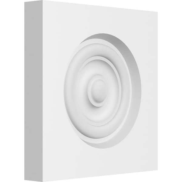 Ekena Millwork 5-in W x 5-in H x-3/4-in P Standard Sedgwick Bullseye Rosette with Square Edge (2-Pack)