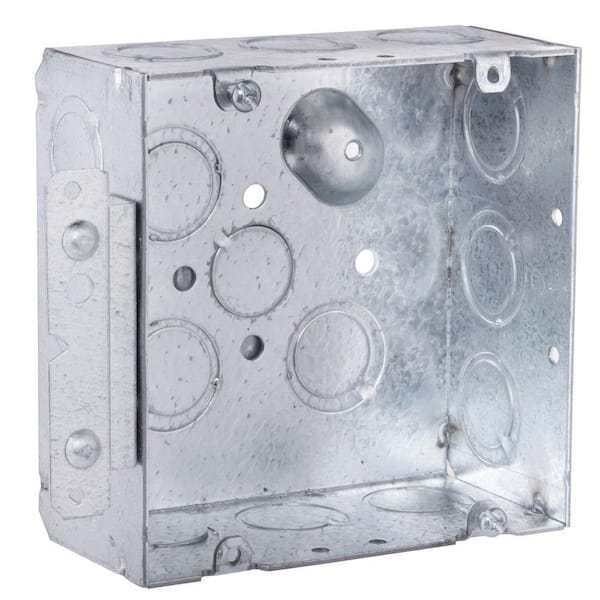 RACO 4-11/16 in. Square Welded Box, 2-1/8 in. Deep with 1/2 & 3/4 in. TKO's and UBS Support (20-Pack)