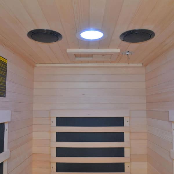 AVAXA 1-Person Indoor Canadian Hemlock Infrared Sauna with 5