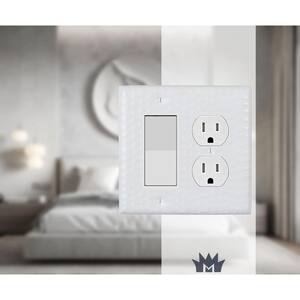 White 2-Gang 1-Decorator/Rocker/1-Duplex Wall Plate (1-Pack)