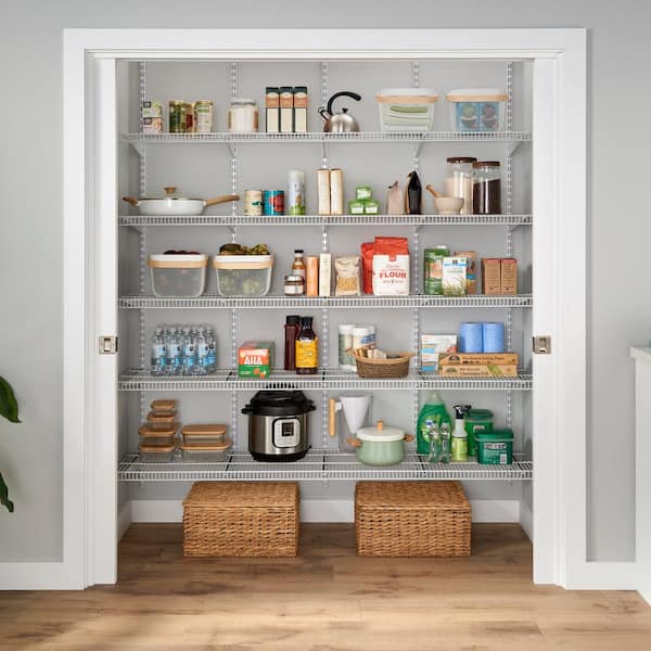 ClosetMaid 72 in. L x 12 in. D White Close Mesh Wire Closet Shelf 10000 ...