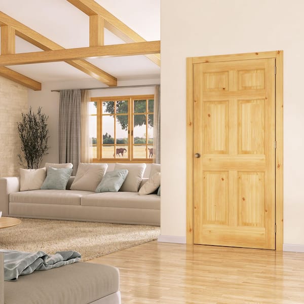 eightdoors 32 in. X 80 in. X 1-3/8 in. 6-Panel Unfinished Knotty