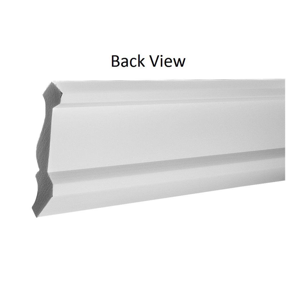 Unfinished Recycled Polystyrene Crown Moulding Sample, 6" Long