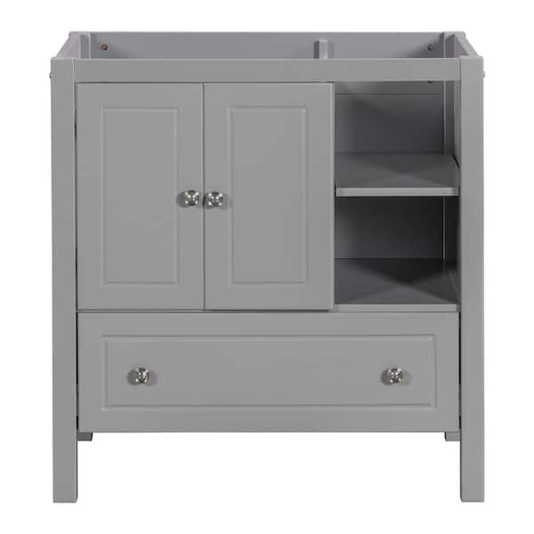 Unbranded 29 in. W x 18 in. D x 31 in. H Bath Vanity Cabinet without Top in Gray with Doors and Drawer