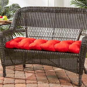 Solid Salsa Red Rectangle Outdoor Bench/Swing Cushion
