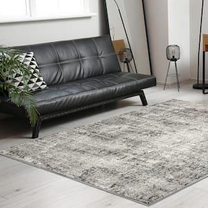 Gray 8 ft. x 10 ft. Livigno 1241 Transitional Striated Area Rug