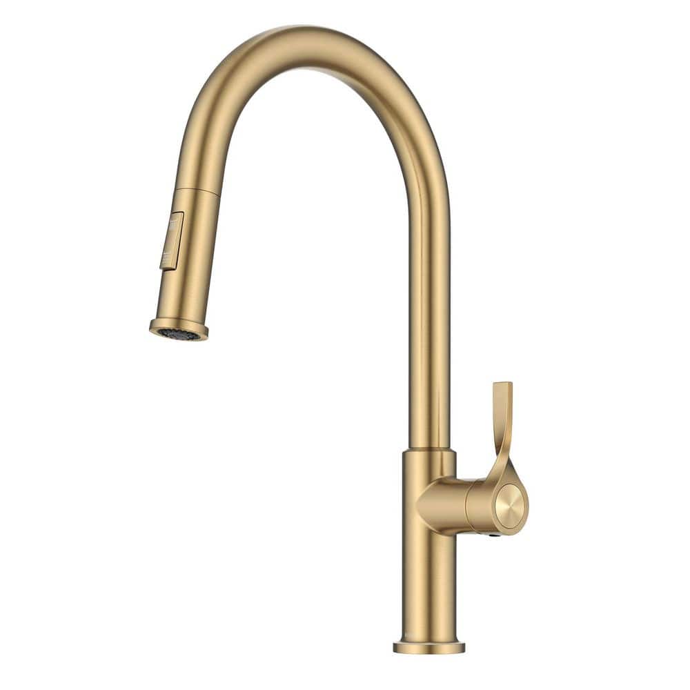 KRAUS Torak 2-Function Spot Free Brushed Brass 16.75 in. H Pull