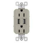 radiant 15 Amp 125 Volt Duplex Outlet with 3.1 Amp USB, Nickel
