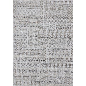 Symphony 9 ft. X 12 ft. Ivory/Natural Southwestern Indoor/Outdoor Area Rug