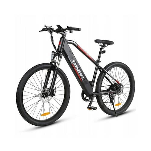 Black/Red 48-Volt Electric Bicycle with 500-Watt Motor