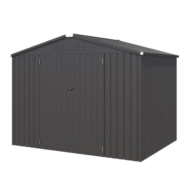 AECOJOY 8 ft. W x 6 ft. D Metal Shed with Double Lockable Door in