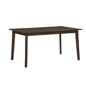 Jenny Brown Wood Top 60 in. W 4 Leg Dining Table Seats 6