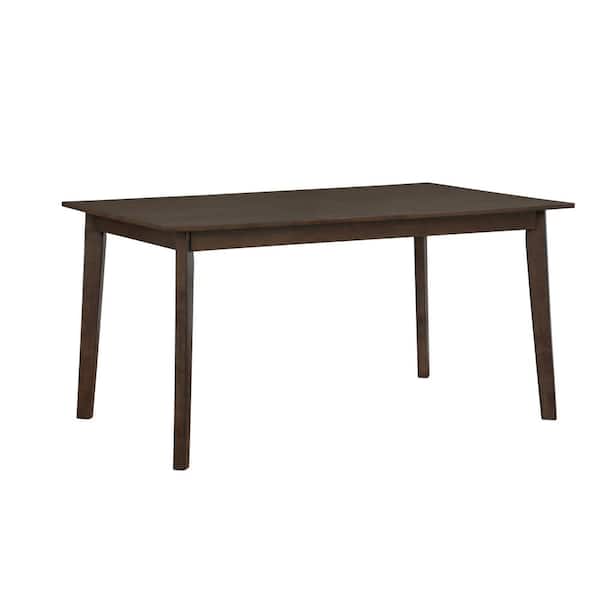 Linon Home Decor Jenny Brown Wood Top 60 in. W 4 Leg Dining Table Seats 6