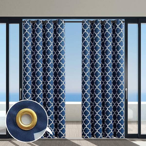 HGMart Outdoor Curtain Privacy for Patio 50x63-UV Ray Protected Waterproof Fade Resistant and Mildew Resistant,Mazarine 