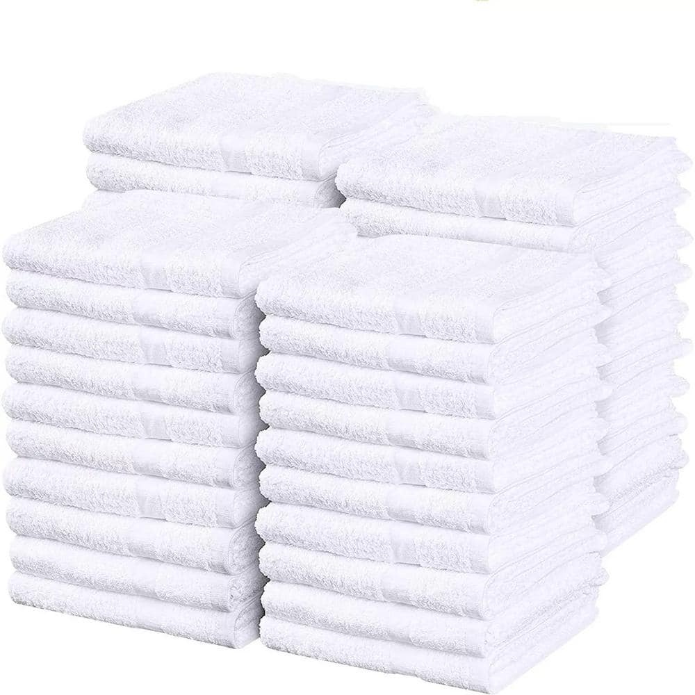 The Clean Store 14 in. x 17 in. White Terry Towels (120-Pack)