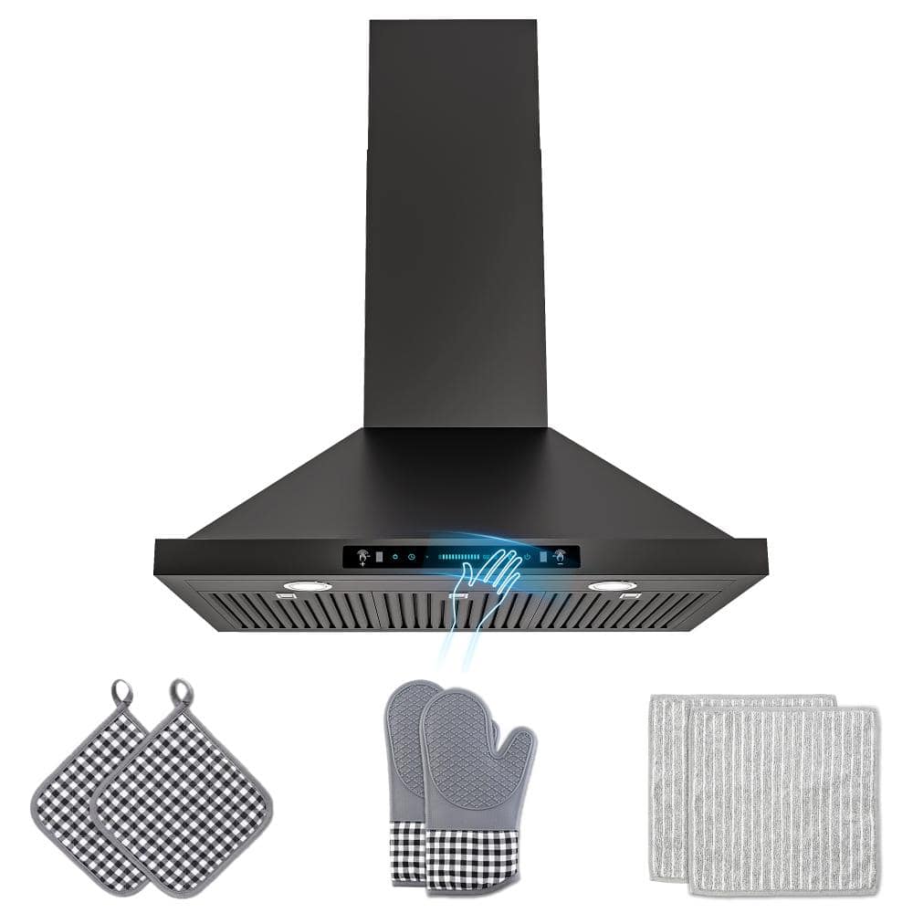 36 in. 400 CFM Convertible Wall Mount Downdraft System in Black Stainless 4-Speed, Touch and Gesture Control with Remote price history on PriceWatchPro