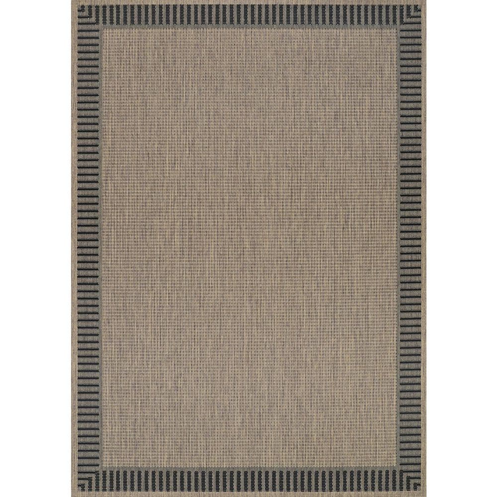 Couristan 8-ft x 10-ft Brown-Black Solid Indoor/Outdoor Area Rug-Recife ...