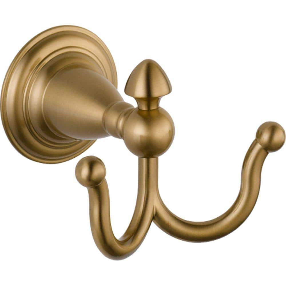 Delta Victorian Double Towel Hook In Champagne Bronze 75035 Cz The Home Depot