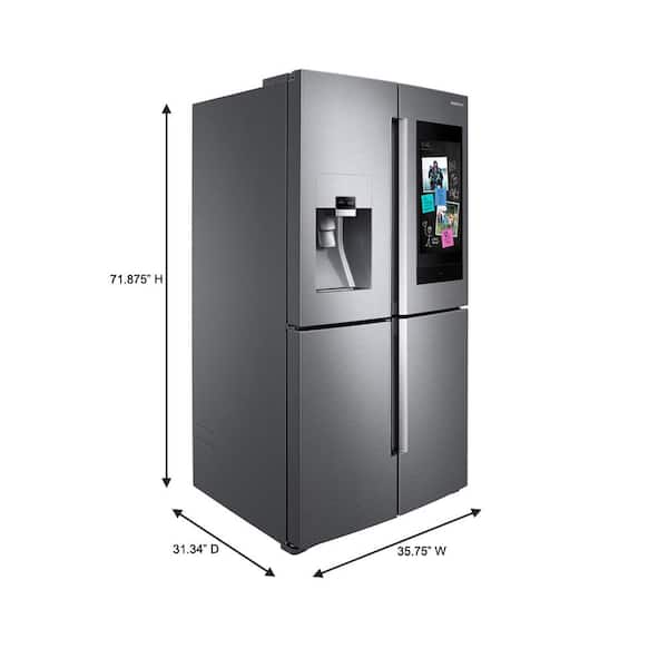 Samsung 27 9 Cu Ft Family Hub 4 Door French Door Smart Refrigerator In Stainless Steel With Flexzone Rf28n9780sr The Home Depot