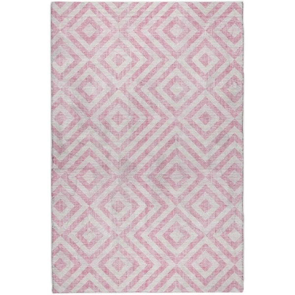 Dream Shag Premium Machine Washable Abstract ADS733 Pink 10 ft. x 14 ft. Area Rug
