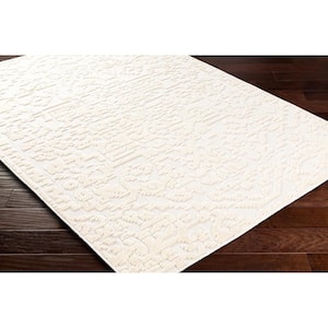 Lyna Cream Distressed 3 ft. x 7 ft. Machine-Washable Indoor Runner Area Rug