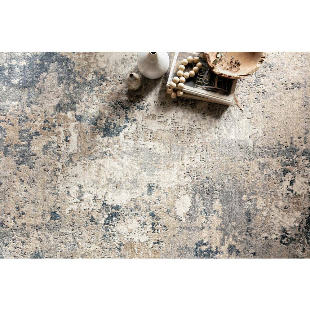 Teagan Modern Blue Abstract 8' x 11' Synthetic Area Rug