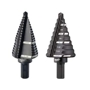 7/8 in. and 1-1/8 in. #9 Step Black Oxide Drill Bit With 1/4 in. to 1-3/8 in. x 1/8 in. #5 Step Drill Bit (2-Piece)