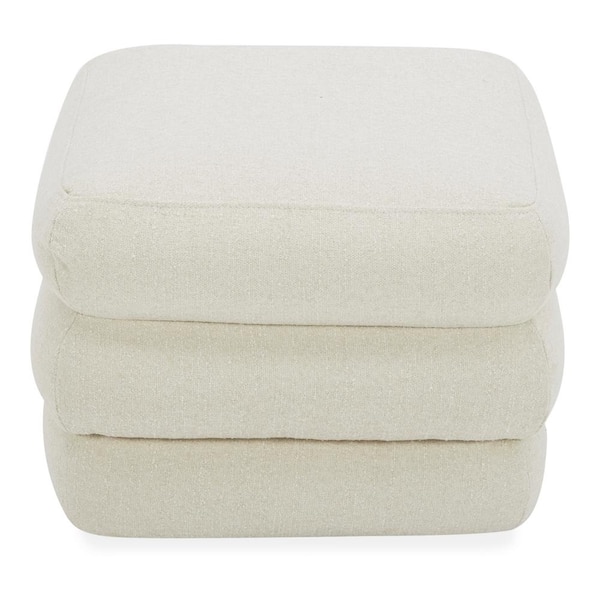 NADAAL STUDIOS Lucien Warm White 21.65 in. Storage Bench with Kiln-Dried Solid Wood Frame