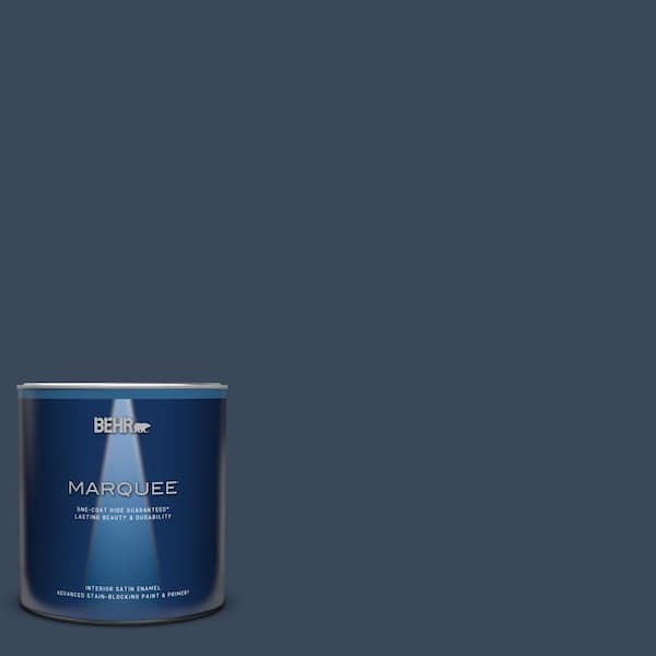 BEHR MARQUEE 1 qt. #M500-7 Very Navy Satin Enamel Interior Paint