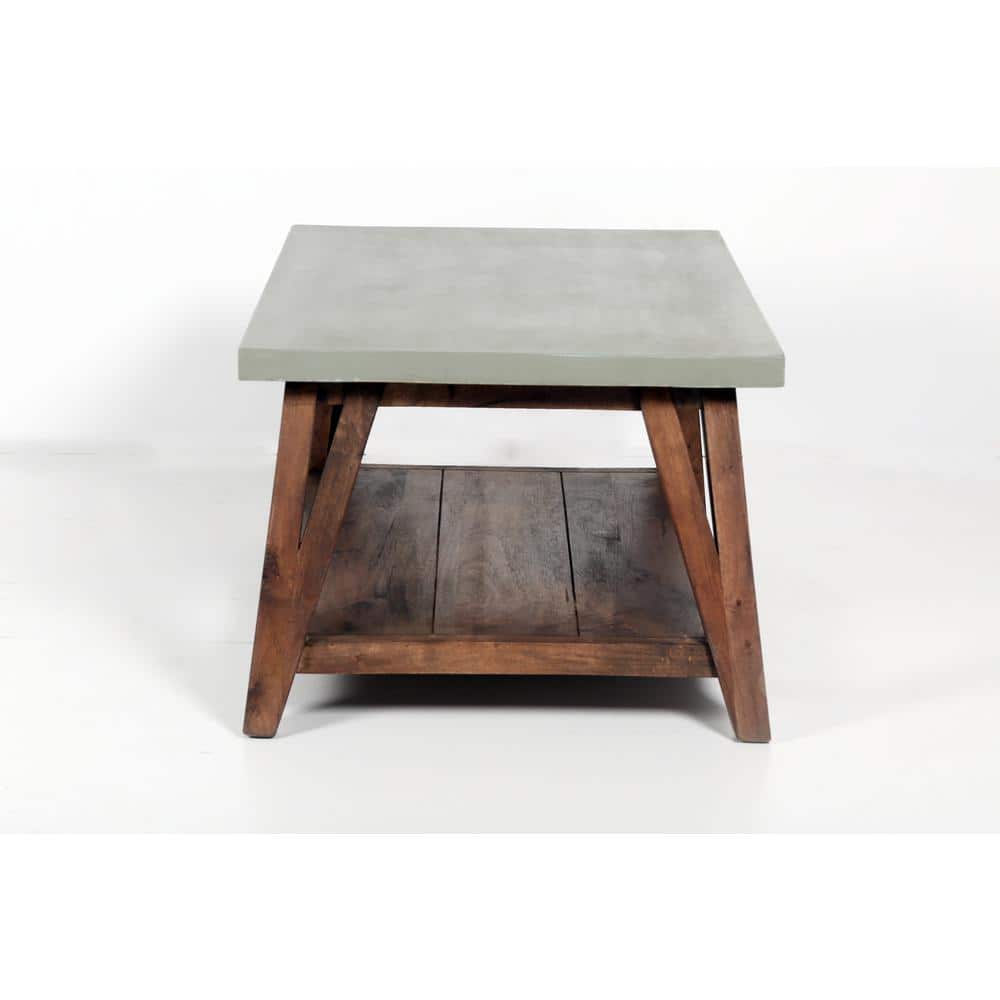 Gray Mango Wood Industrial Hall Tree Bench with Storage