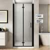 TOOLKISS 30 to 31-1/4 in. W x 72 in. H Bi-Fold Frameless Shower Doors ...